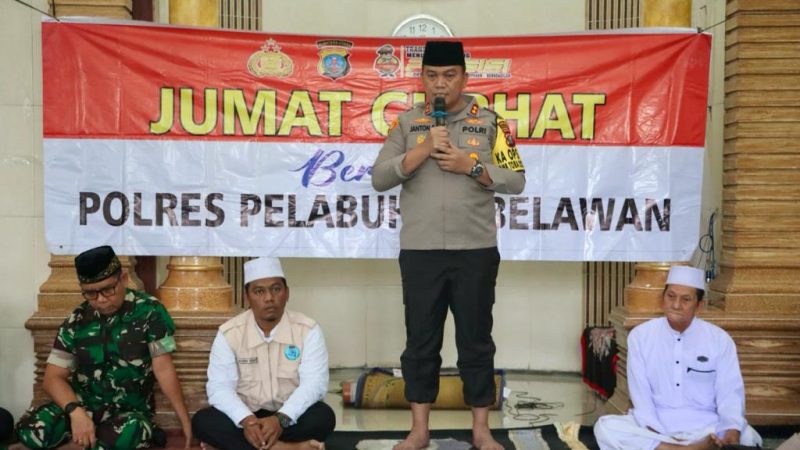 Kapolres Pelabuhan Belawan Turun Jum’at Curhat di Mesjid Nurul Hilal, Bagan Deli