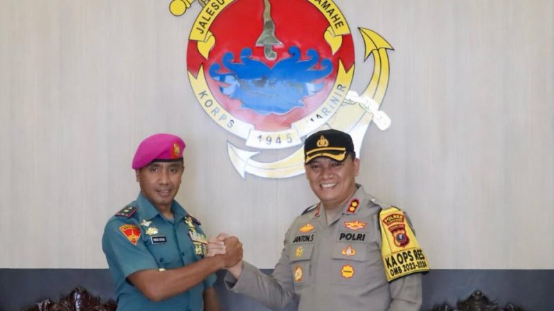 Silaturahmi ke Mako Yonmarhanlan I Belawan, Kapolres dan Danyonmarhanlan Komitmen Kolaborasi Jaga Kamtibmas