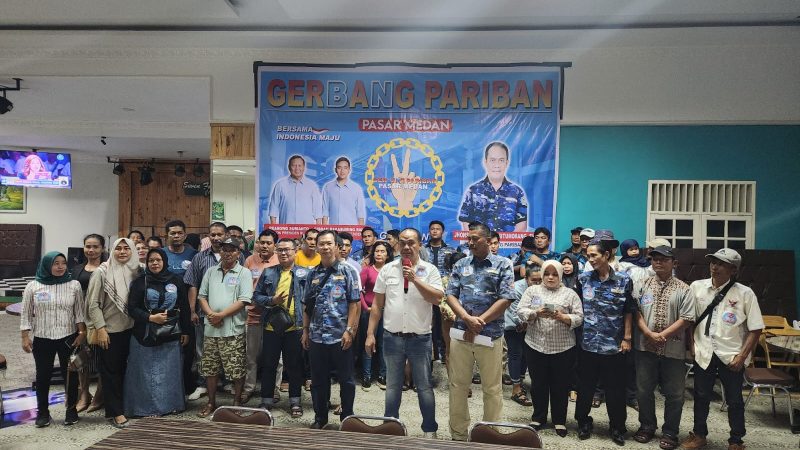 GERBANG PARIBAN Pasar Medan Deklarasi Prabowo-Gibran Jadi Presiden dan Wakil Presiden