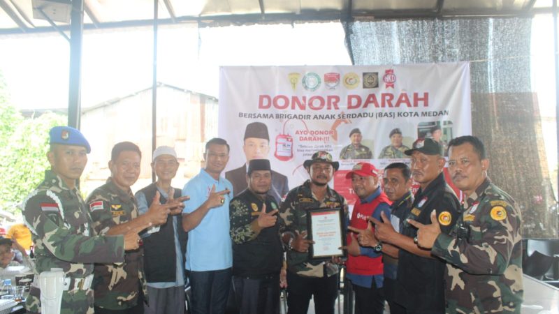 Brigade Anak Serdadu DPC Kota Medan-2 Bersama Haris Kelana Damanik S,T ,M,H dan PMI Delisedang Gelar Baksos Donor Darah