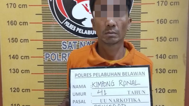 Sat Narkoba Polres Pelabuhan Belawan Tangkap Pengedar Narkoba di Kelurahan Titi Papan