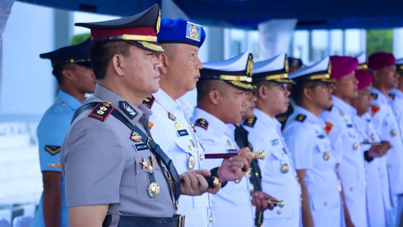 Kapolres Pelabuhan Belawan Hadiri Upacara Serah Terima Jabatan Danlantamal I Belawan