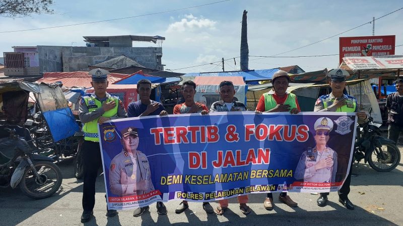 Sat Lantas Polres Pelabuhan Belawan Himbau Abang Becak dan Pengguna Jalan untuk Patuhi Keselamatan