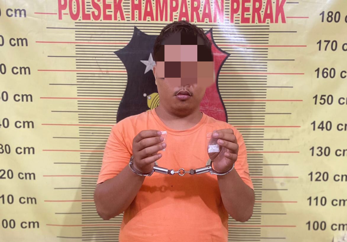 Polsek Hamparan Perak Berhasil Tangkap Tersangka Narkoba di Desa Paya Bakung