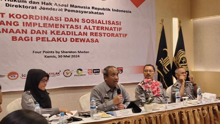 Bapas Medan Kanwil Kemenkumham Sumut Fasilitasi Rapat Koordinasi dan Sosialisasi Tentang Implementasi Alternatif Pemidanaan dan Keadilan Restoratif Bagi Pelaku Dewasa