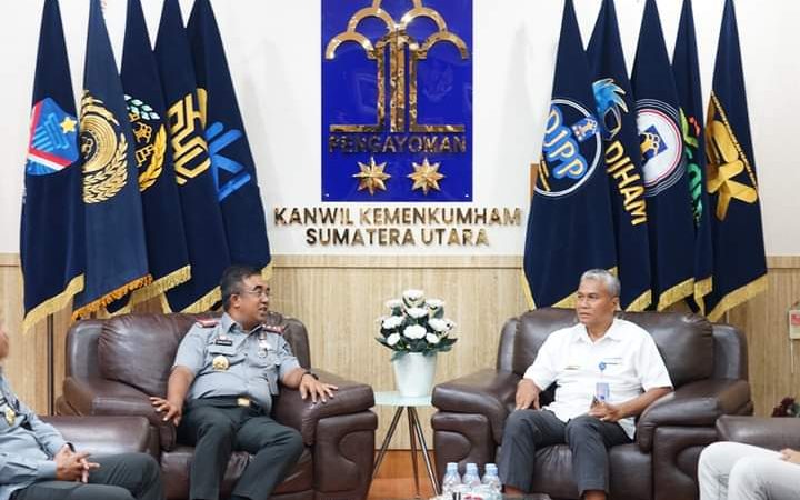 Jalin Sinergi Dalam Pelaksanaan Tusi, Kakanwil Kemenkumham Sumut Terima Audiensi Dari Kakanwil DJBC Sumut