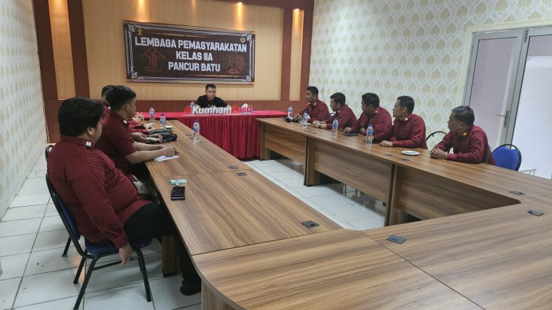 Gelar Rapat Internal, Ka.KPLP Lapas Pancur Batu Kanwil Kemenkumham Sumut Tegaskan ini