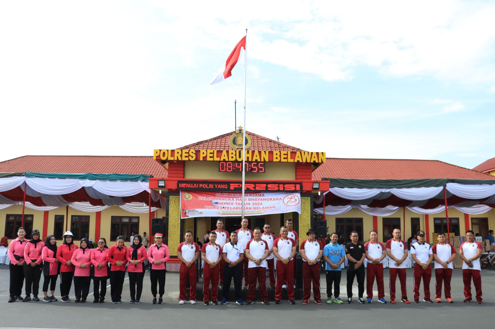 Polres Pelabuhan Belawan Gelar Olahraga Bersama Sambut Hari Bhayangkara ke-78
