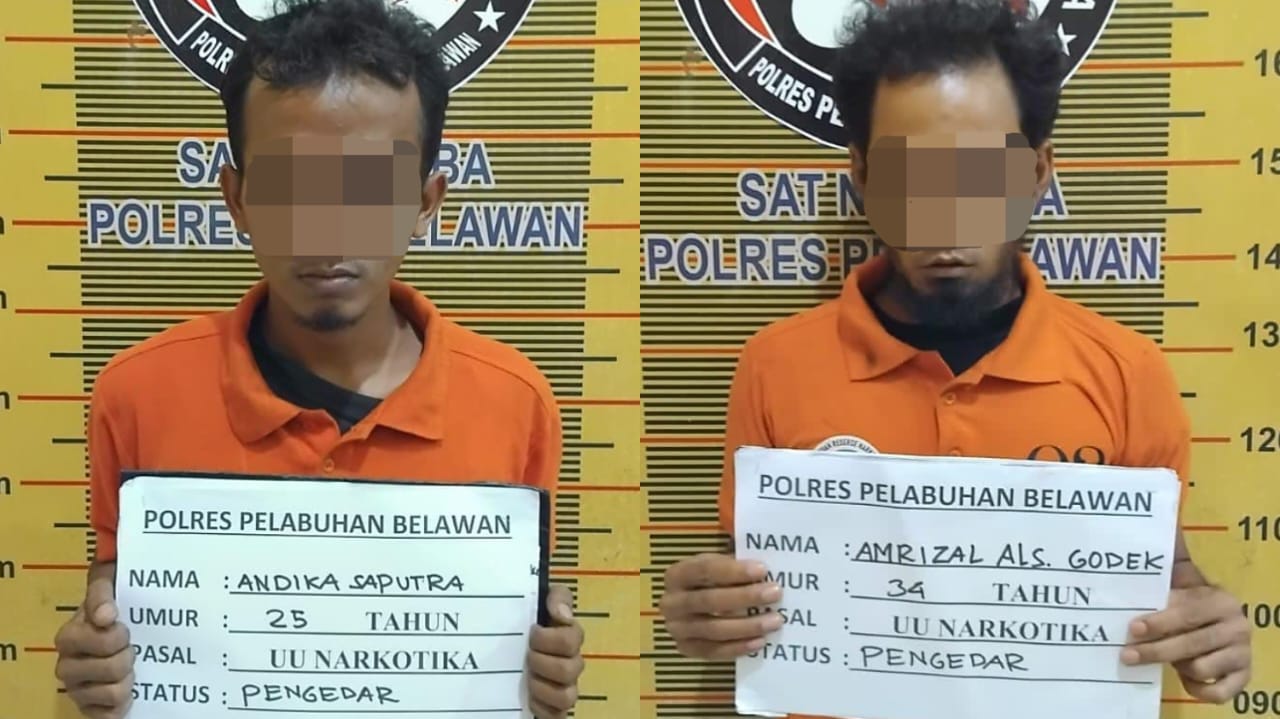 Sat Narkoba Polres Pelabuhan Belawan Tangkap 2 Pengedar Narkoba di Titi Papan