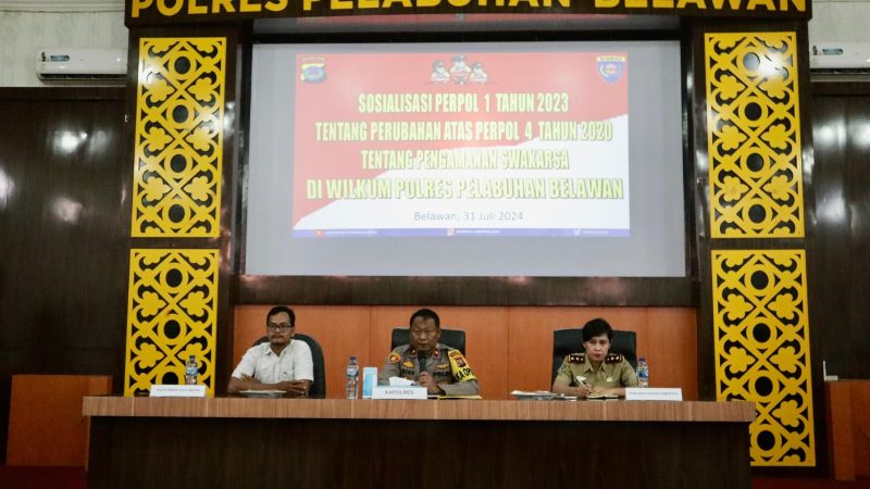Polres Pelabuhan Belawan Gelar Sosialisasi Perpol I Tahun 2023 tentang Pengamanan Swakarsa