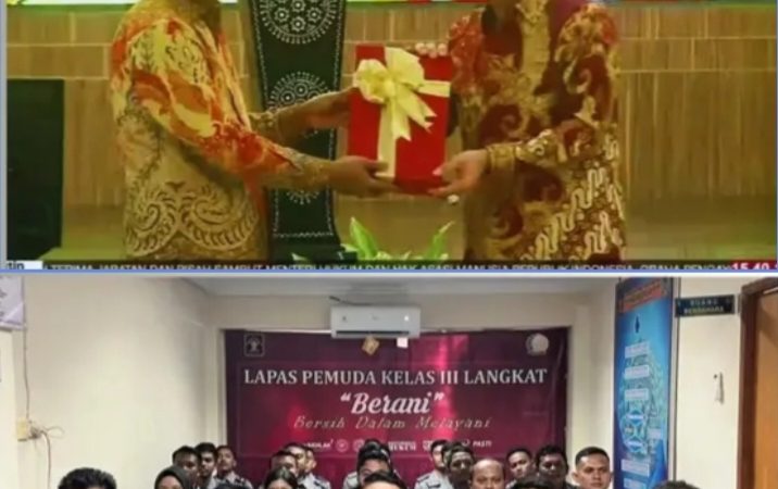 Secara Virtual, Lapas Pemuda Langkat Ikut Menyaksikan Sertijab Menkumham RI