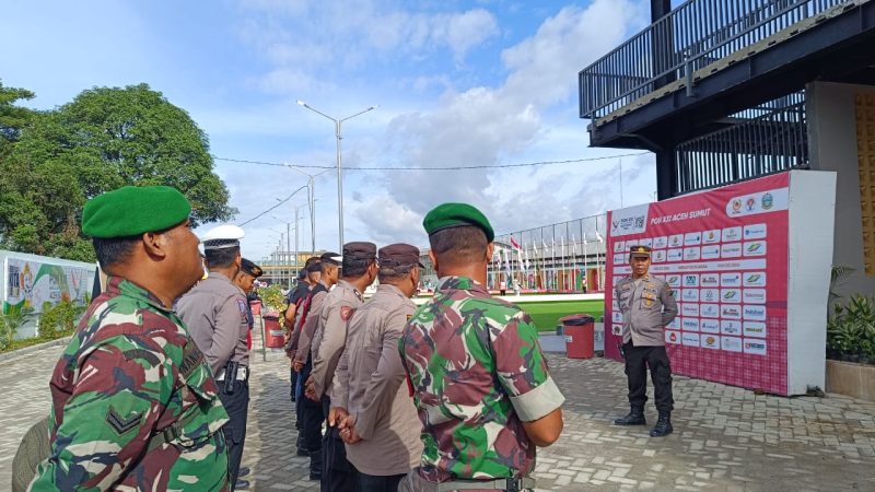 Polres Pelabuhan Belawan Lakukan Pengamanan PON XXI Aceh-Sumut di Lapangan PERGATSI