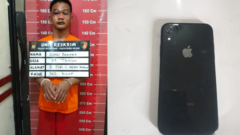 Reskrim Polsek Medan Baru Amankan Perampok Handphone-Sepeda Motor Bersajam