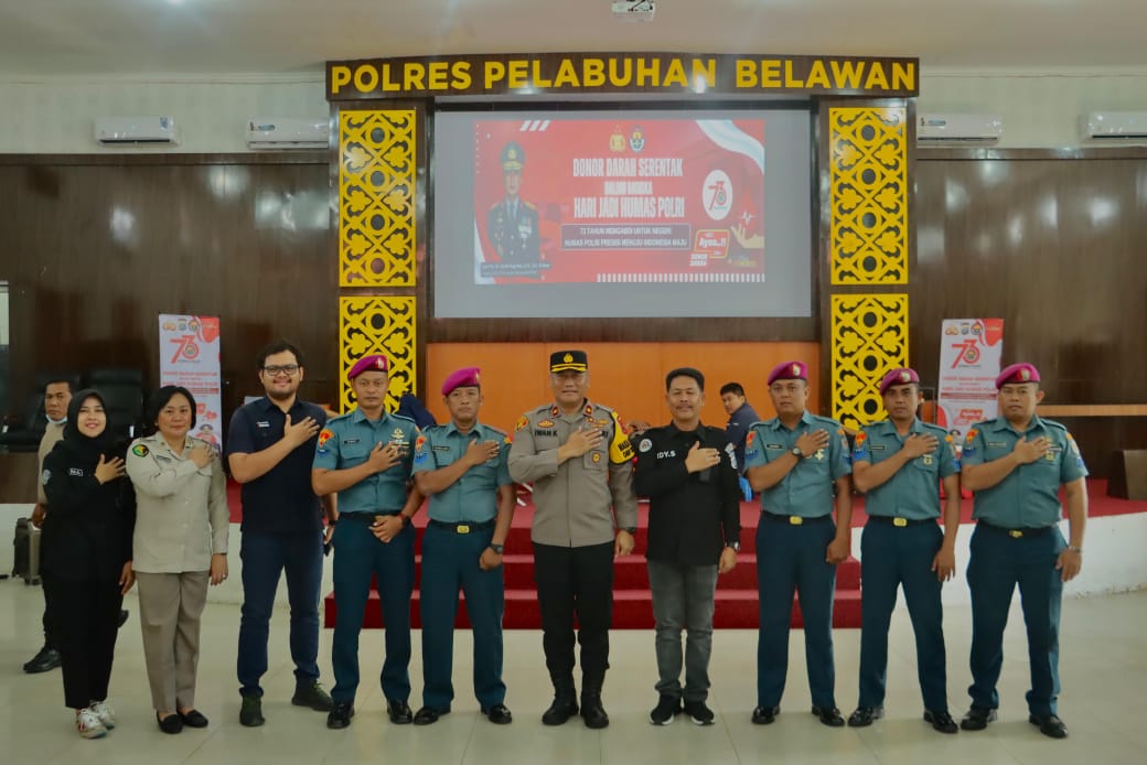 Polres Pelabuhan Belawan Gelar Donor Darah Sambut Hari Jadi Humas Polri ke-73