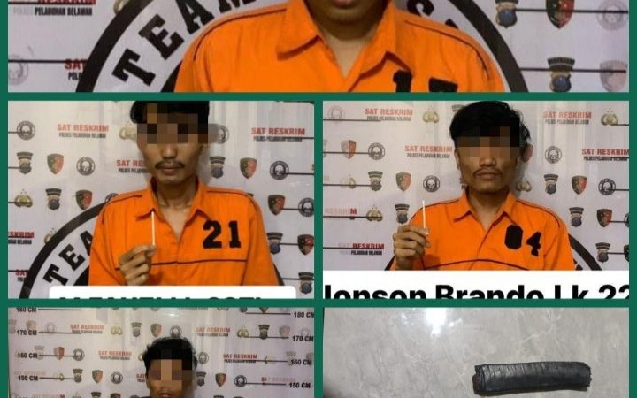Sat Reskrim Polres Pelabuhan Belawan Tangkap 4 Pemuda Pesta Shabu di Marelan Raya
