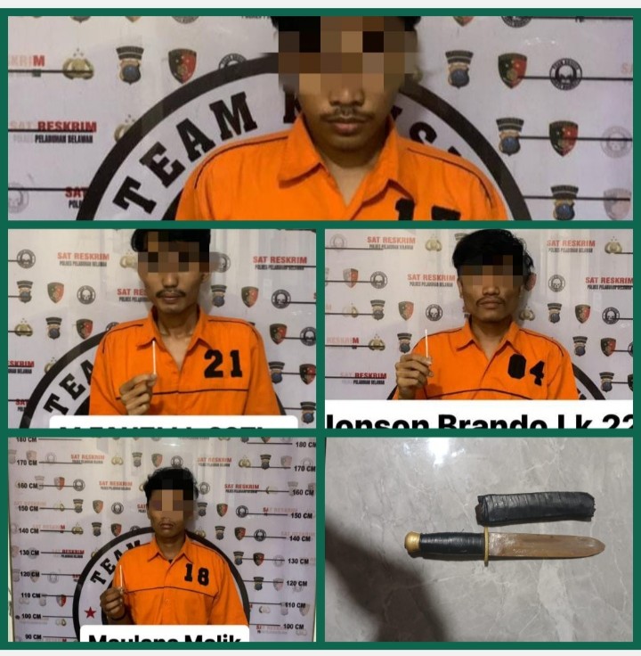Sat Reskrim Polres Pelabuhan Belawan Tangkap 4 Pemuda Pesta Shabu di Marelan Raya