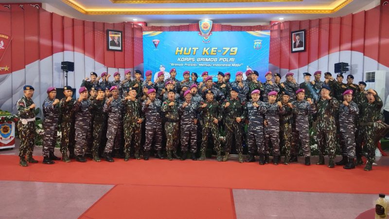 Yonmarhanlan I Belawan Beri kejutan HUT ke – 79 Korps Brimob Polda Sumut