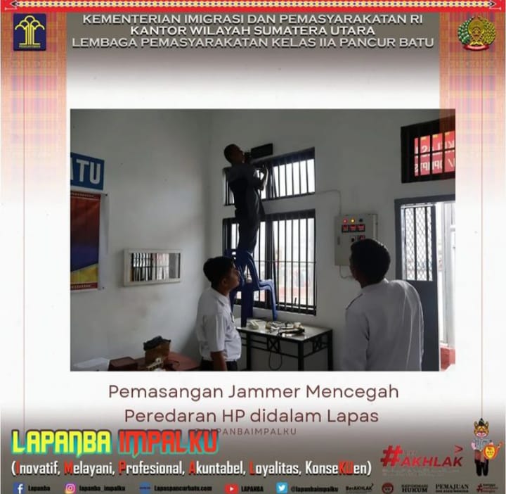 Lapas Pancur Batu Wujudkan Bersih Peredaran HP Pasang Jammer Pada Paviliun Hunian