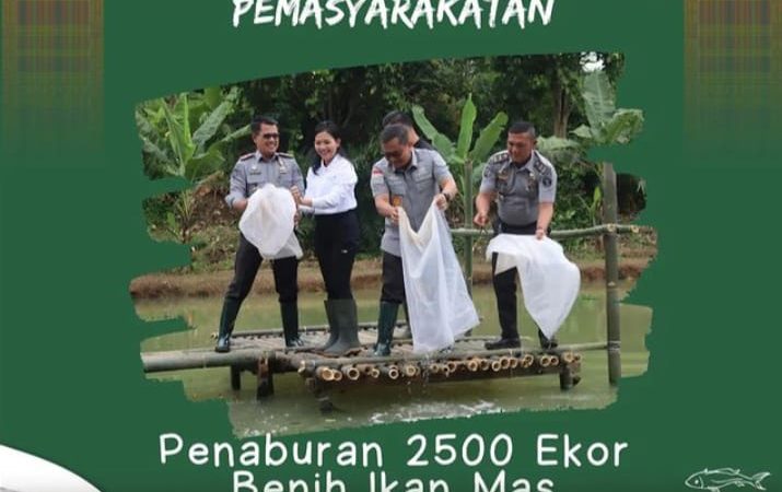 Dukung Ketahanan Pangan Lapas Pancur Batu Gelar Penaburan 2500 Ekor Benih Ikan Mas