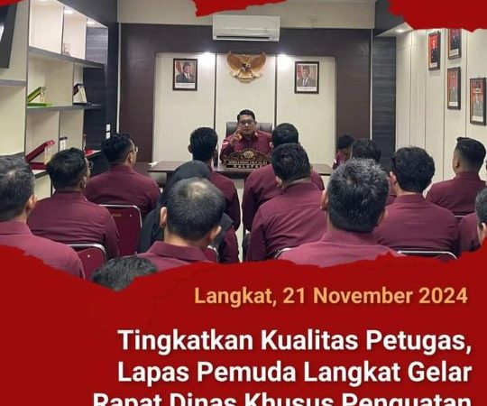 Tingkatkan Kualitas Petugas, Lapas Pemuda Langkat Gelar Rapat Dinas Khusus Penguatan Tupoksi ASN