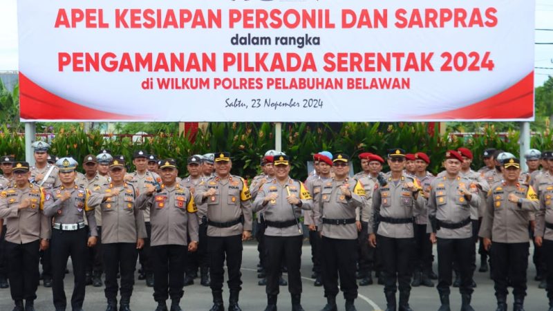 Kapolres Pelabuhan Belawan Pimpin Apel Pengecekan Kesiapan Pengamanan Pilkada Serentak 2024