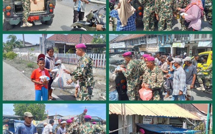 Yonmarhanlan I rayakan HUT ke – 79 Korps Marinir bersama Rakyat melalui Jumat Berkah