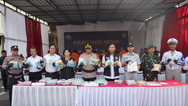 Musnahkan Sabu 24.095,31 Gram dan Ekstasi 69.426 Butir, Polrestabes Medan Selamatkan 314.183 Jiwa