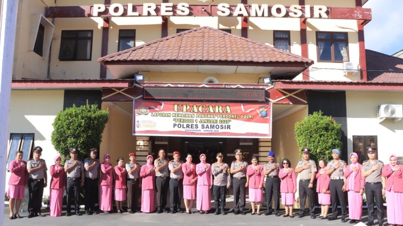 Kapolres Samosir Pimpin Upacara Kenaikan Pangkat
