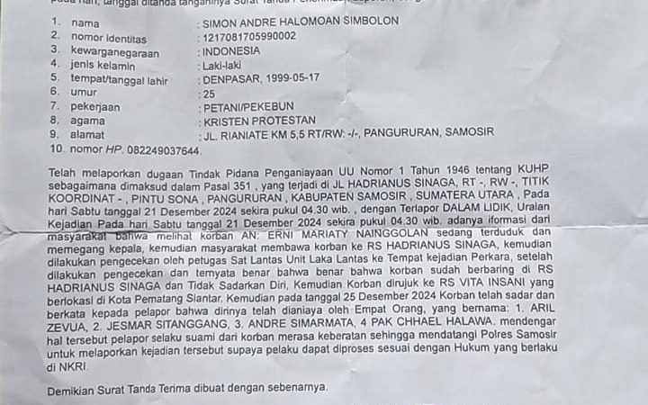 Ibu Rumah Tangga Korban Penganiayaan Di Kabupaten Samosir