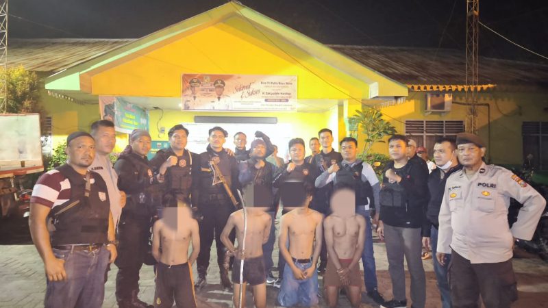 Tim Macan Polres Pelabuhan Belawan Tangkap 4 Pelaku Tawuran di Jalan Yong Panah Hijau