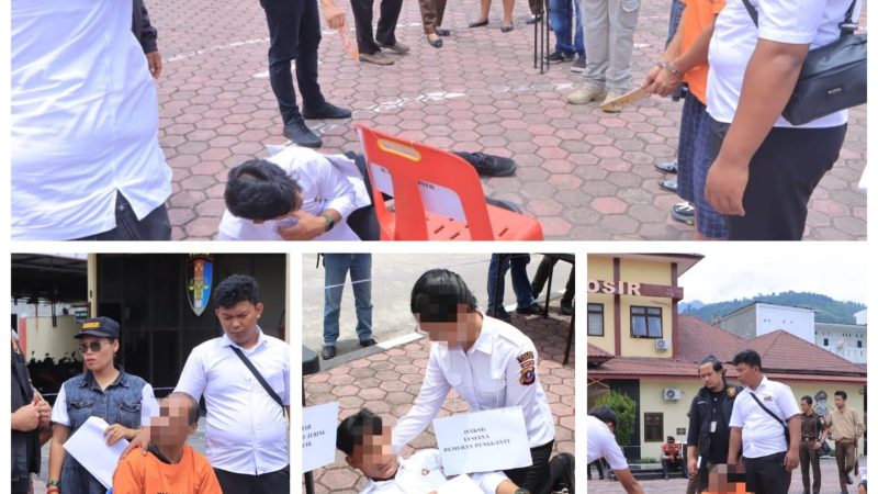 Polres Samosir Gelar Rekonstruksi Kasus Penganiayaan yang Menyebabkan Kematian Pemuda Berinisial RTS