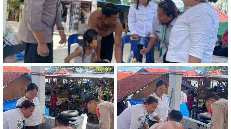 Petugas Pos Yan Pasir Putih Parbaba Berikan Pertolongan Cepat kepada Wisatawan yang Mengalami Luka