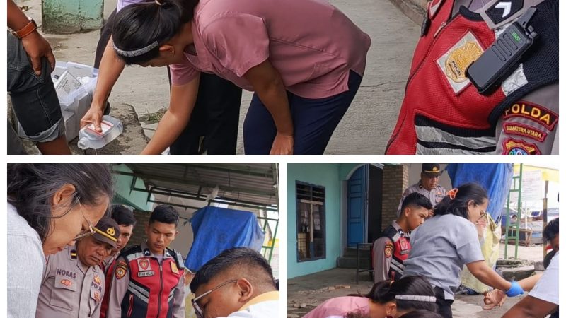 Petugas Pos Pelayanan Simpang 4 HKBP Bolon Berikan Pertolongan Cepat Kepada Korban Kecelakaan