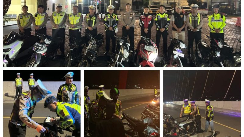 Polres Samosir Amankan 12 Unit Kendaraan Roda Dua dalam Patroli Malam