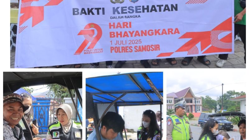 Polres Samosir Gelar Bakti Kesehatan dan Bakti Sosial Jelang Hari Bhayangkara ke-79