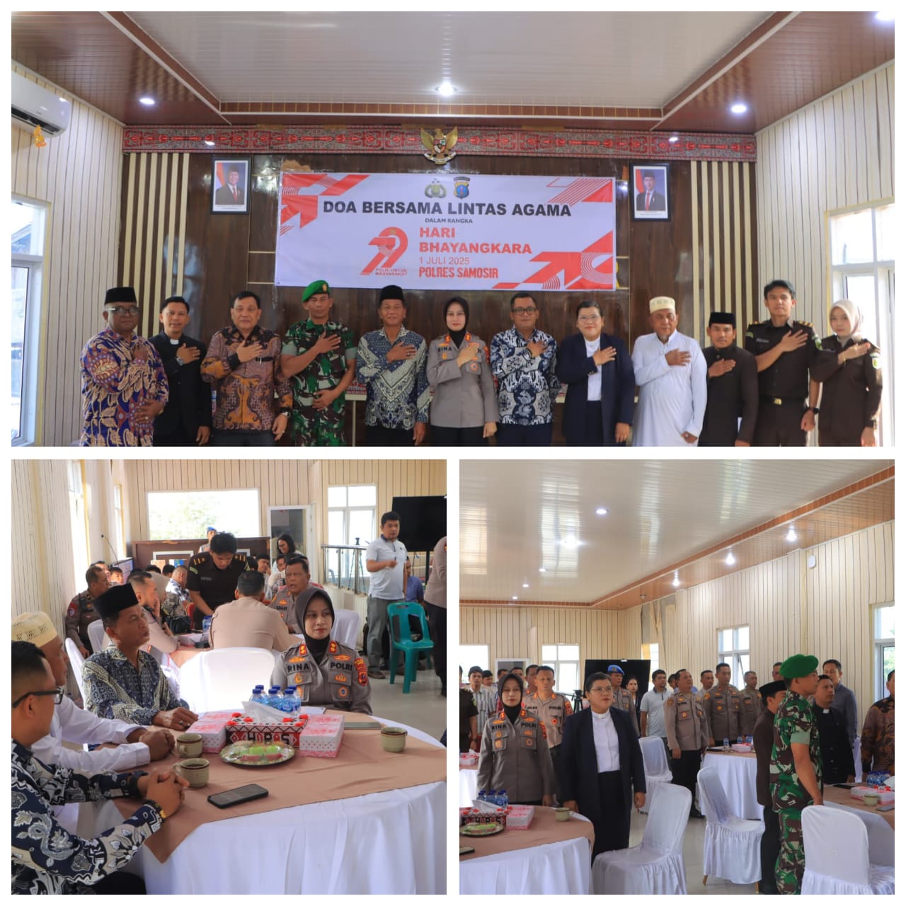 Polres Samosir Gelar Doa Bersama Lintas Agama dalam Rangka Hari Bhayangkara ke-79