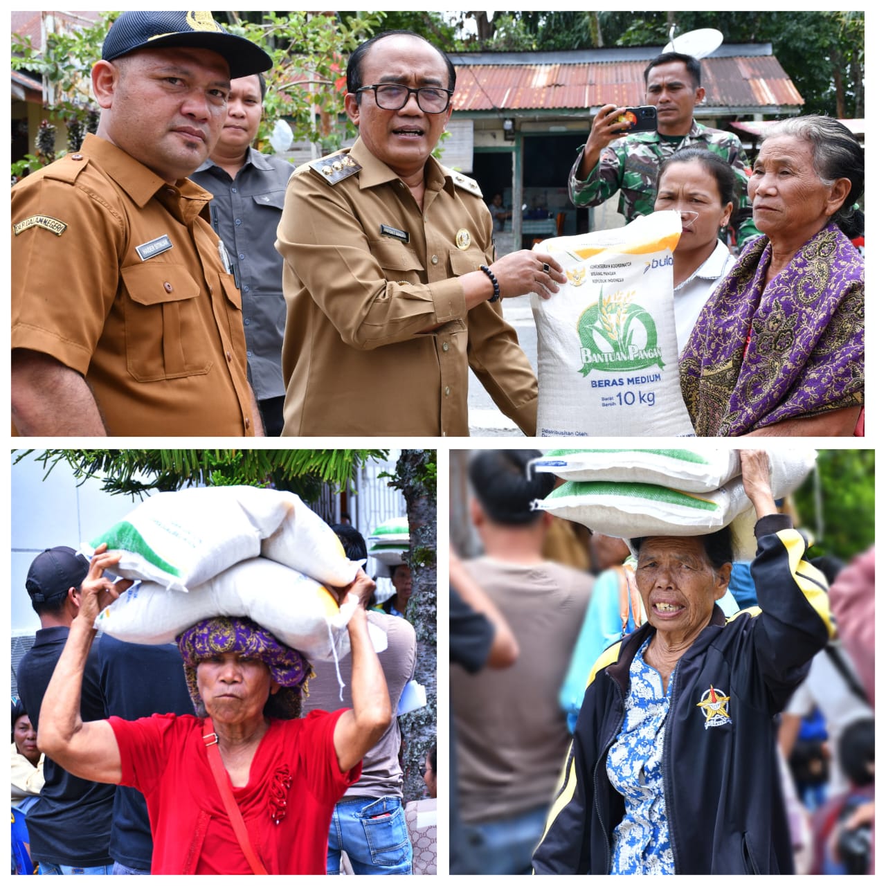Wakil Bupati Samosir Salurkan Bantuan Pangan Beras kepada Masyarakat Kecamatan Palipi