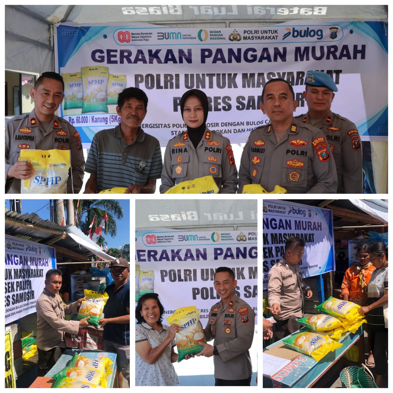 Polres Samosir Sukses Gelar Gerakan Pangan Murah, 1,5 Ton Beras Terjual di Hari Pertama