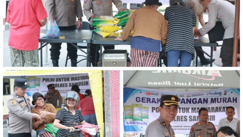 Gerakan Pangan Murah Polres Samosir Hari Kedua: 2,5 Ton Beras Ludes Terjual