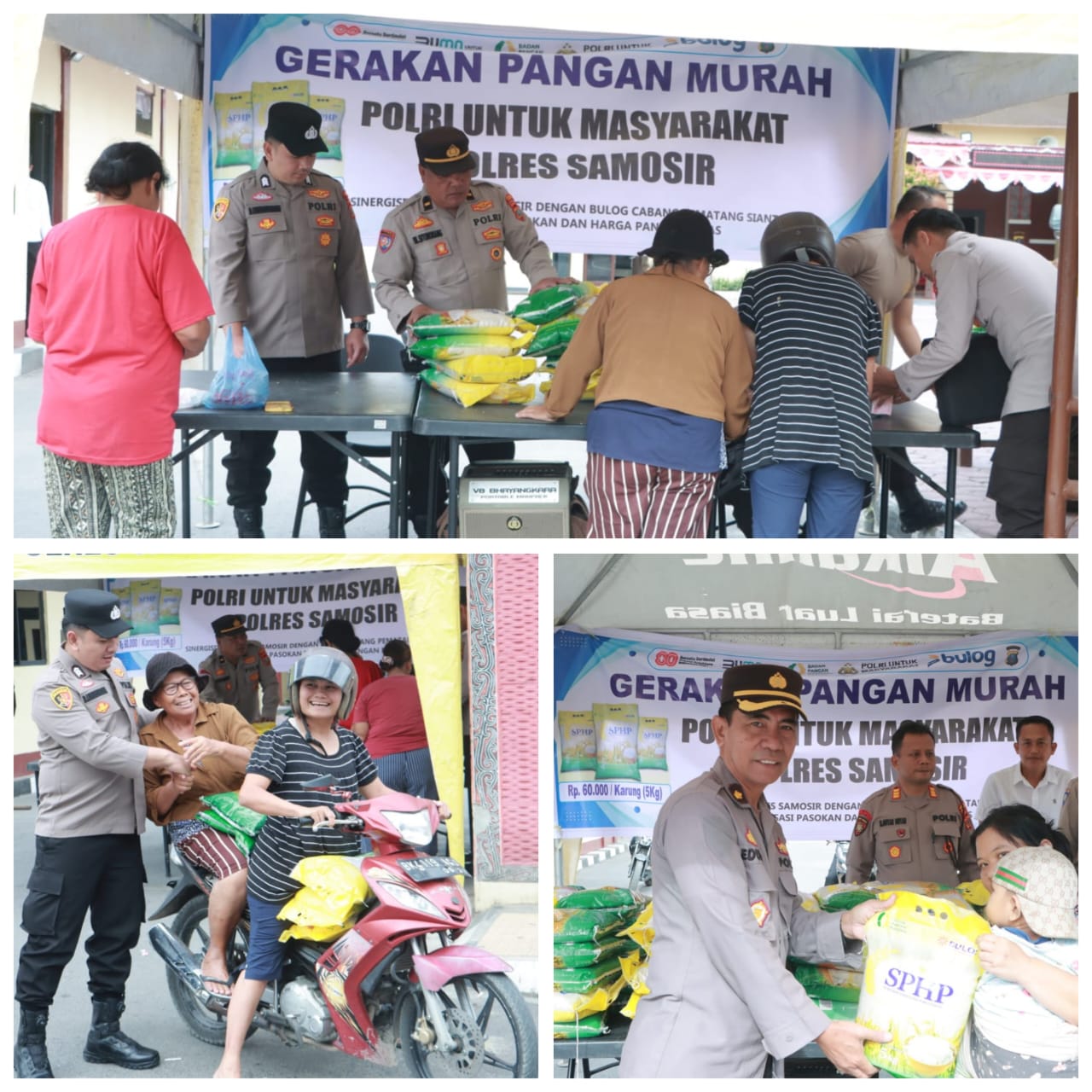 Gerakan Pangan Murah Polres Samosir Hari Kedua: 2,5 Ton Beras Ludes Terjual