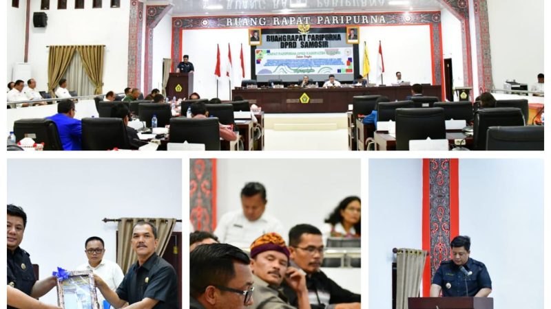Bupati Samosir Serahkan 4 Ranperda dan KUA-PPAS APBD 2026 kepada DPRD