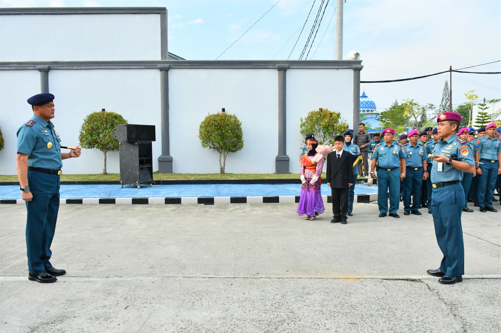 Prajurit Yonmarhanlan I Sambut Kedatangan Dankodaeral I dan Ikuti Gelar Syukuran Validasi Organisasi Kodaeral I