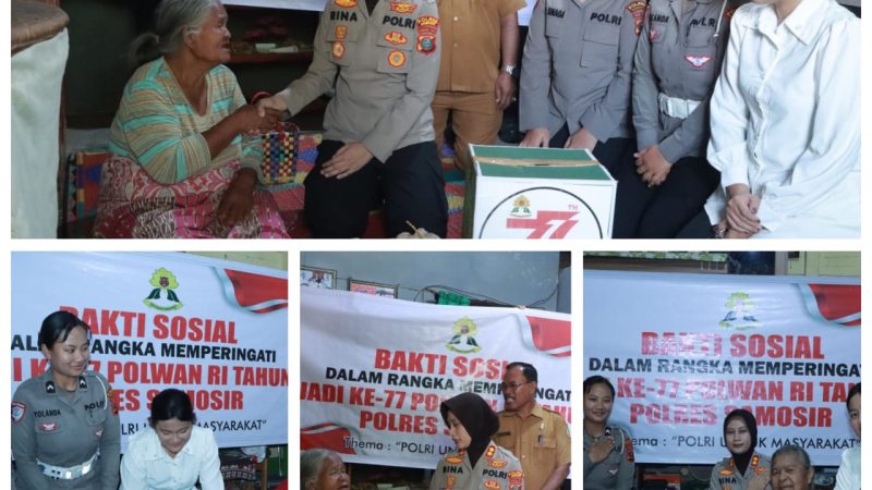 Polwan Polres Samosir Gelar Bakti Sosial dalam Rangka Hari Jadi Polwan ke-77