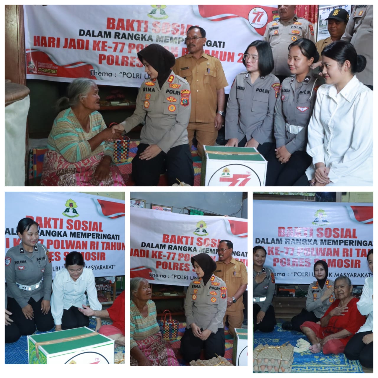 Polwan Polres Samosir Gelar Bakti Sosial dalam Rangka Hari Jadi Polwan ke-77