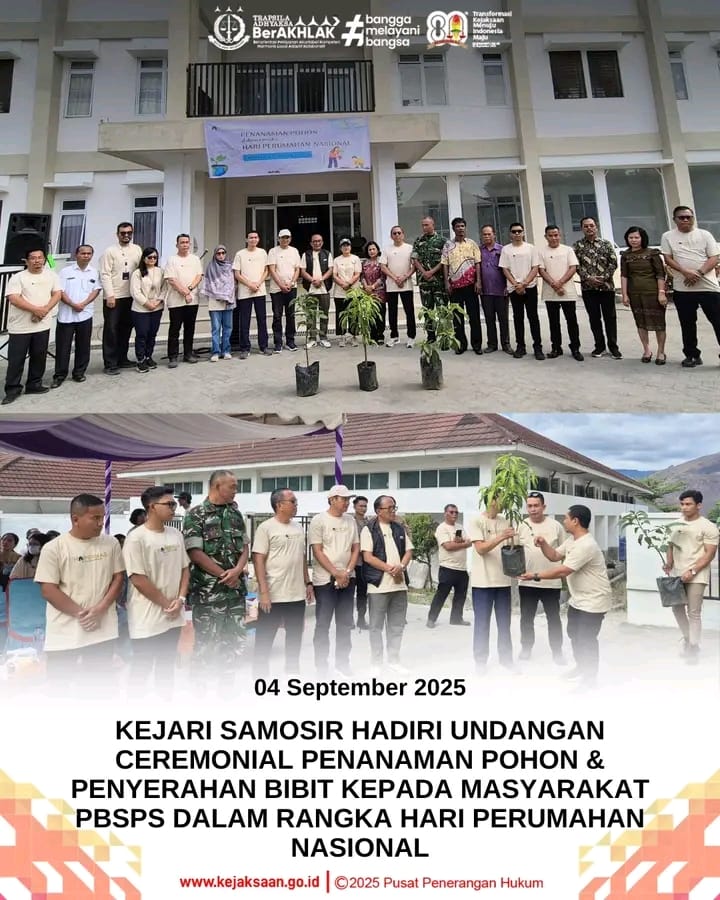 Kejaksaan Negeri Samosir Hadiri Ceremonial Penanaman Pohon dan Penyerahan Bibit