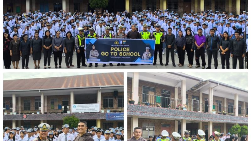Sat Lantas Polres Samosir Laksanakan Police Go To School dalam Rangka HUT ke-70 Lalu Lintas Polri