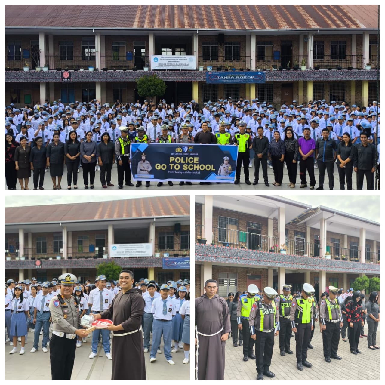 Sat Lantas Polres Samosir Laksanakan Police Go To School dalam Rangka HUT ke-70 Lalu Lintas Polri