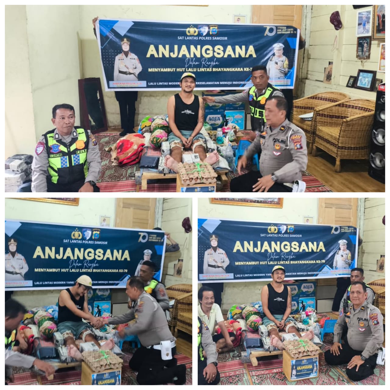Sat Lantas Polres Samosir Gelar Anjangsana ke Korban Kecelakaan Lalu Lintas