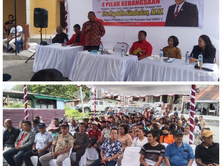 Rapidin Simbolon Bagikan Sembako dan Sosialisasi Empat Pilar Kebangsaan di Balige
