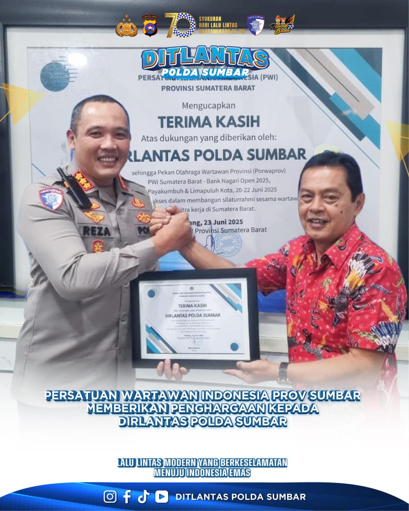 Ketua PWI Sumbar Sambangi Dirlantas Polda Dalam Rangka HUT Ke-70 Korlantas